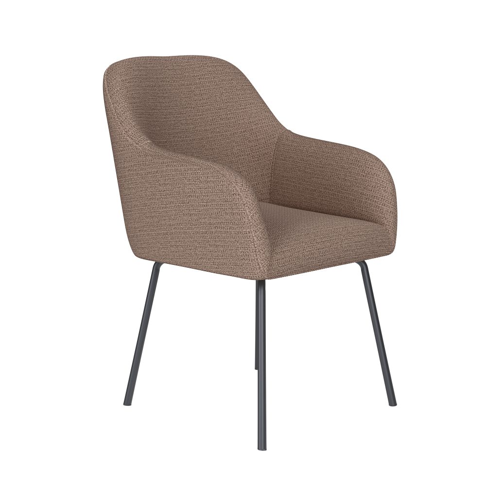 Chair Otis Taupe 4 Metal Legs