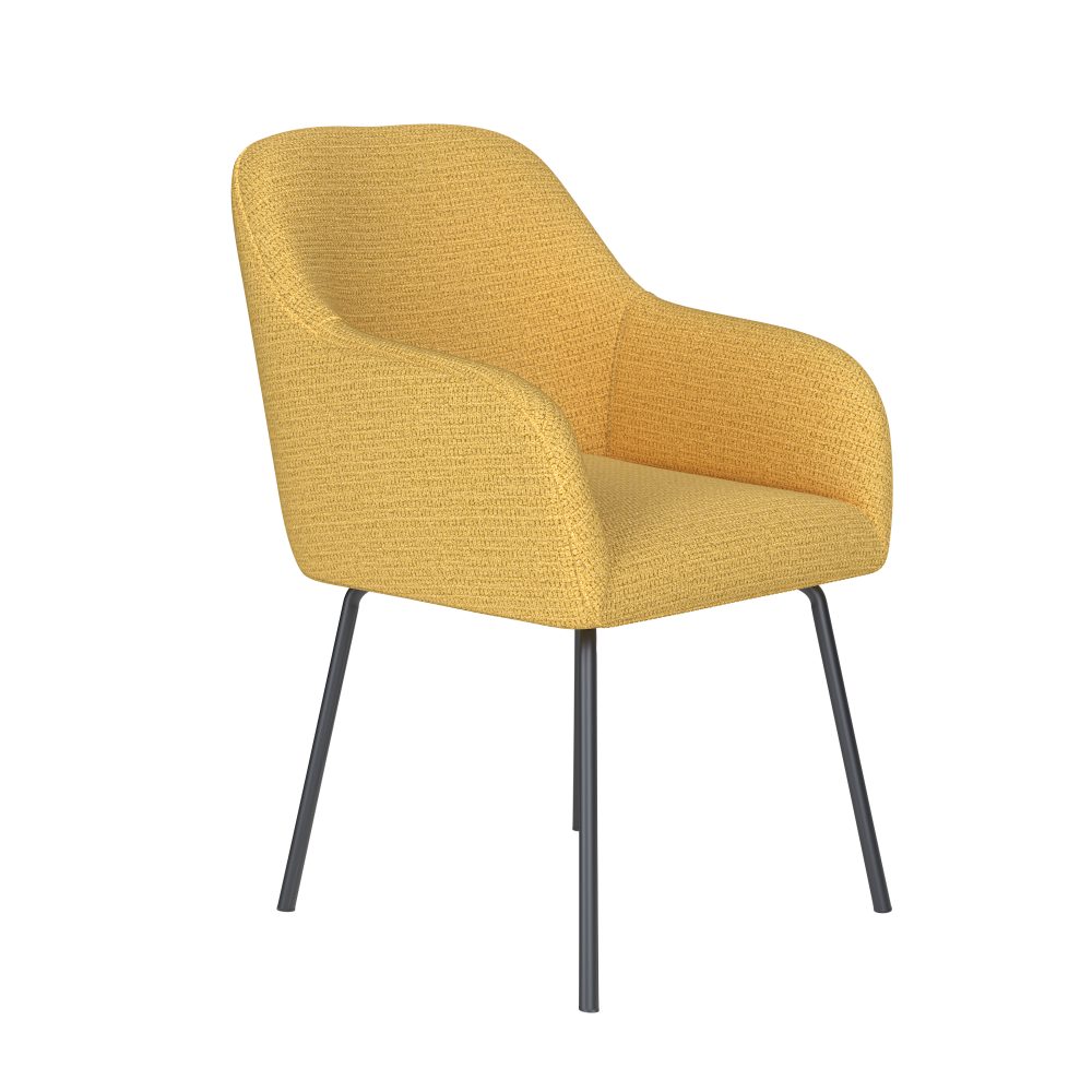 Chair Otis Ochre 4 Metal Legs