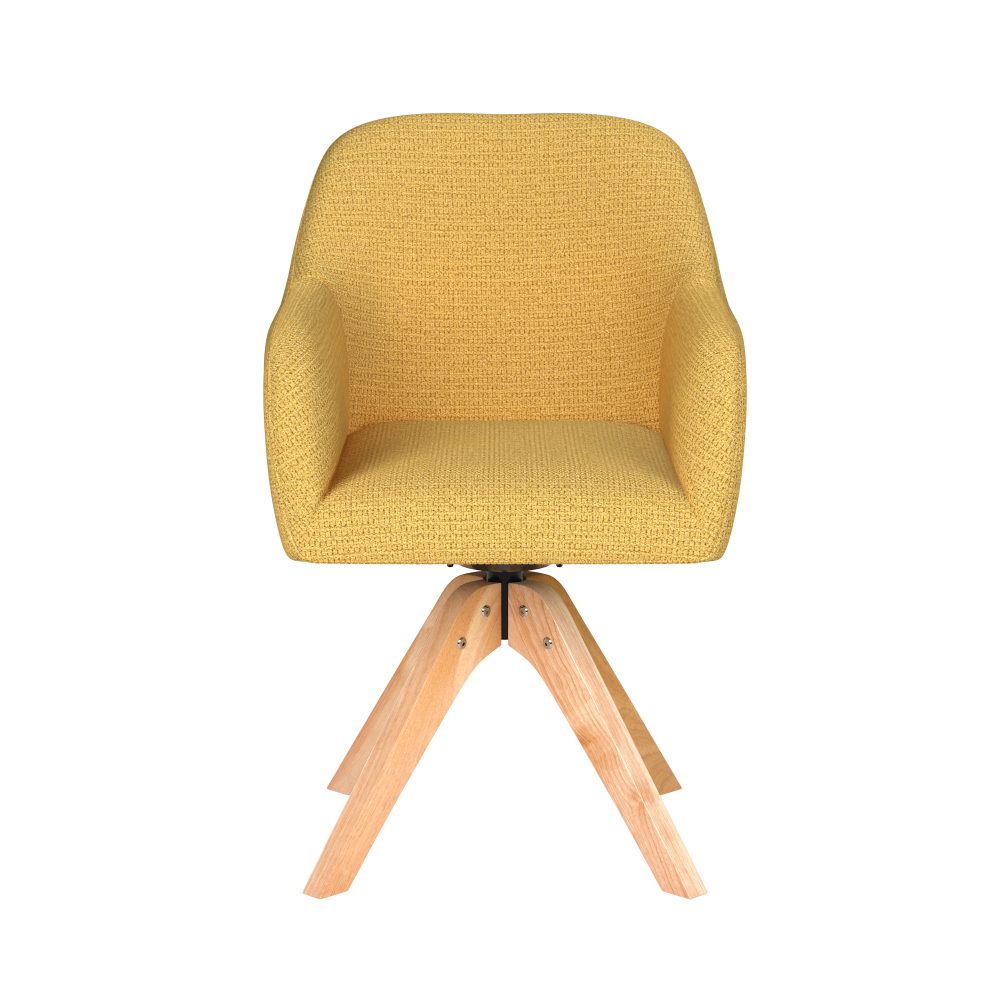 Chair Otis Ochre Wooden Swivel