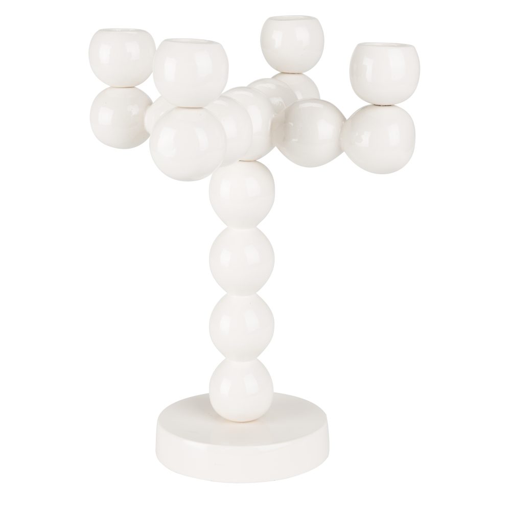 Candle Holder Bubbles Four Shiny Beige