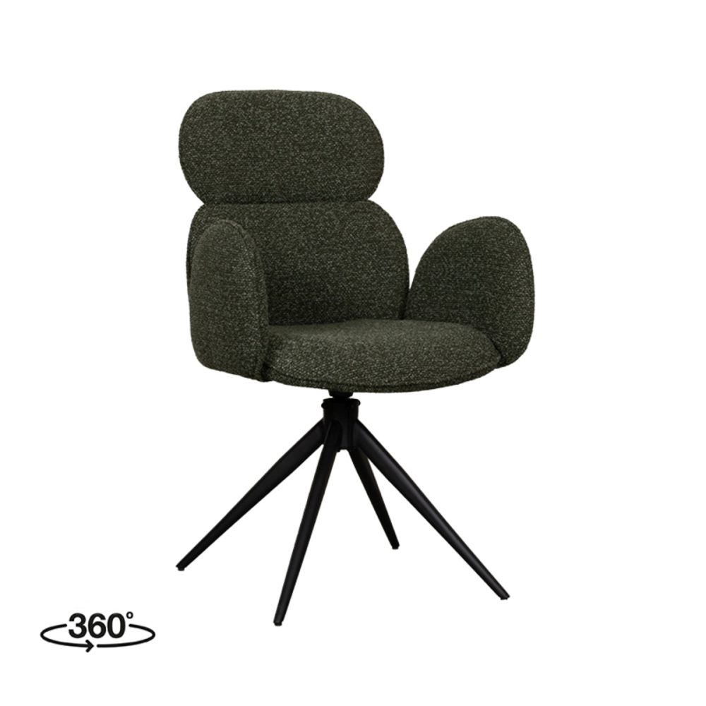 Eetkamerstoel Vidar - Forest - Boucle - Black Frame