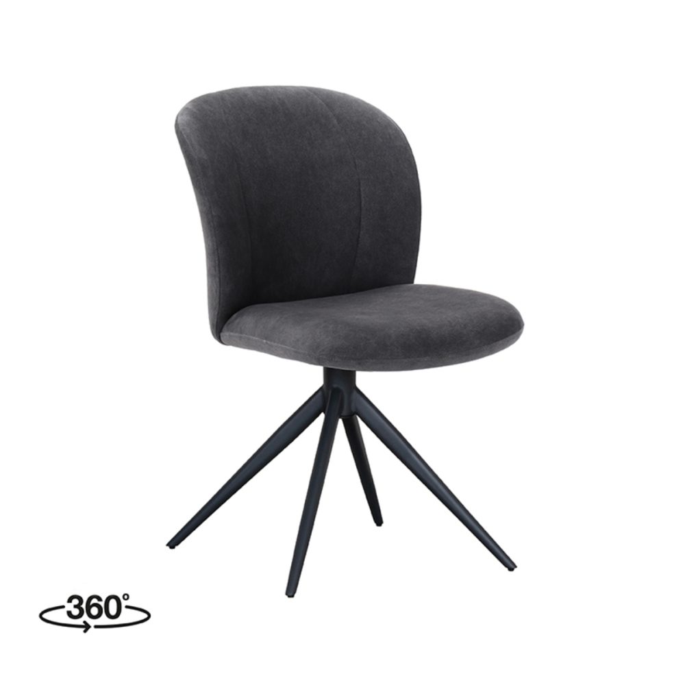 Eetkamerstoel Kimo - Antraciet - Cosmo - Black Frame