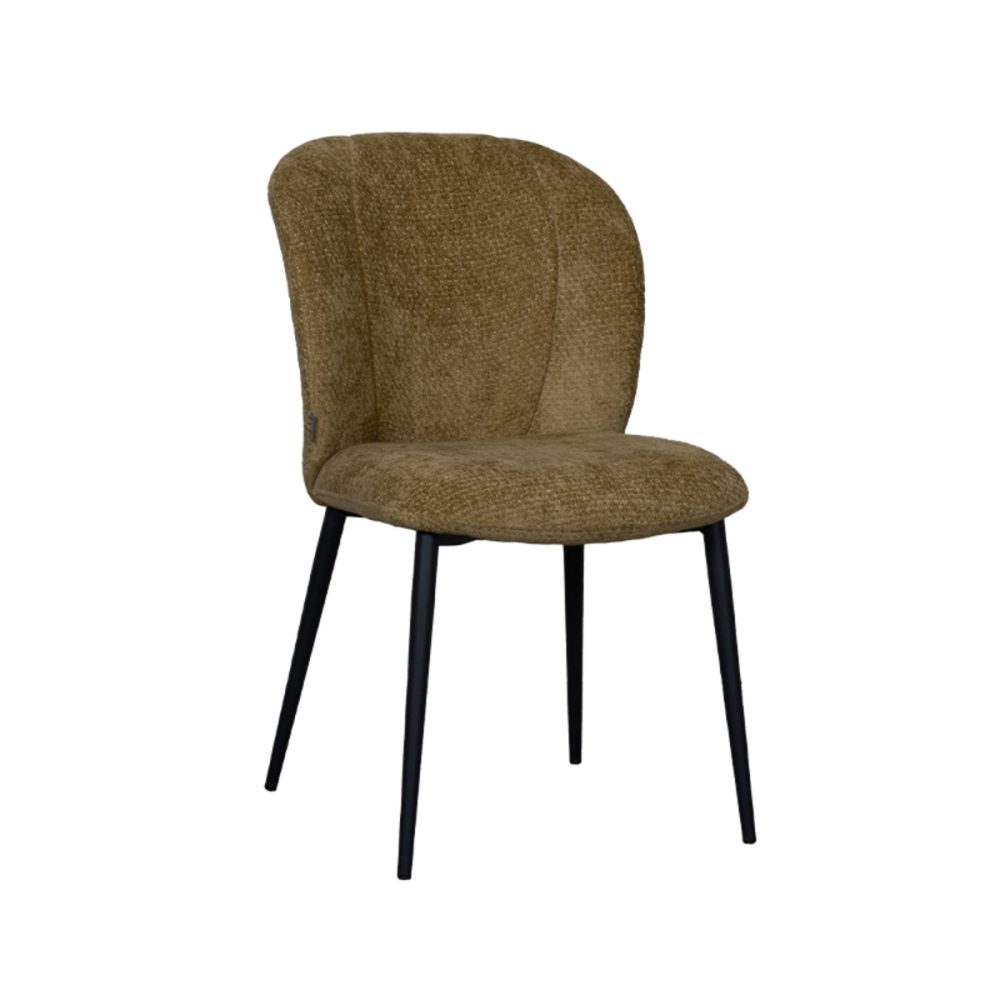 Eetkamerstoel Vino - Mustard - Elite - Black Frame