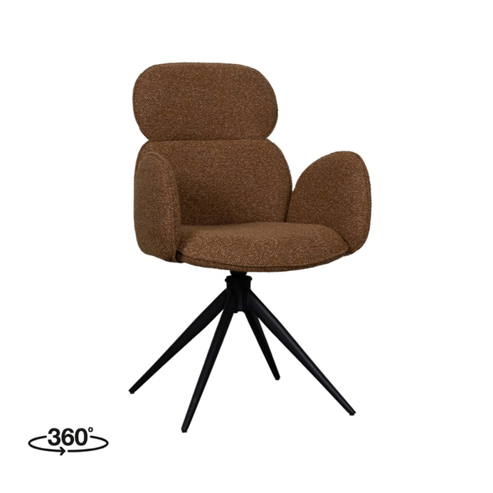 Eetkamerstoel Vidar - Coral - Boucle - Black Frame