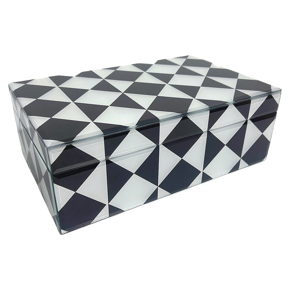 Opbergbox Silas groot (Black/white)