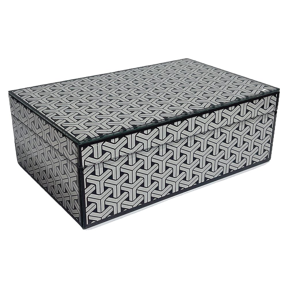 Opbergbox Feliz groot (Black/white)