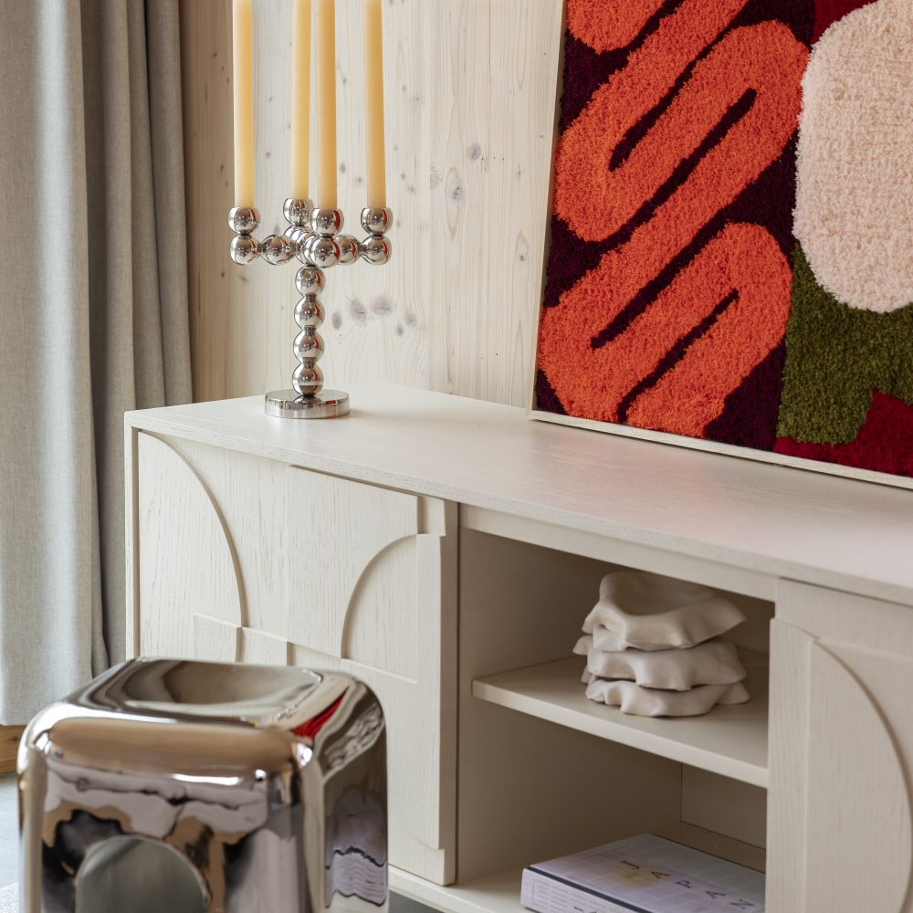 Candle Holder Bubbles Four Shiny Silver