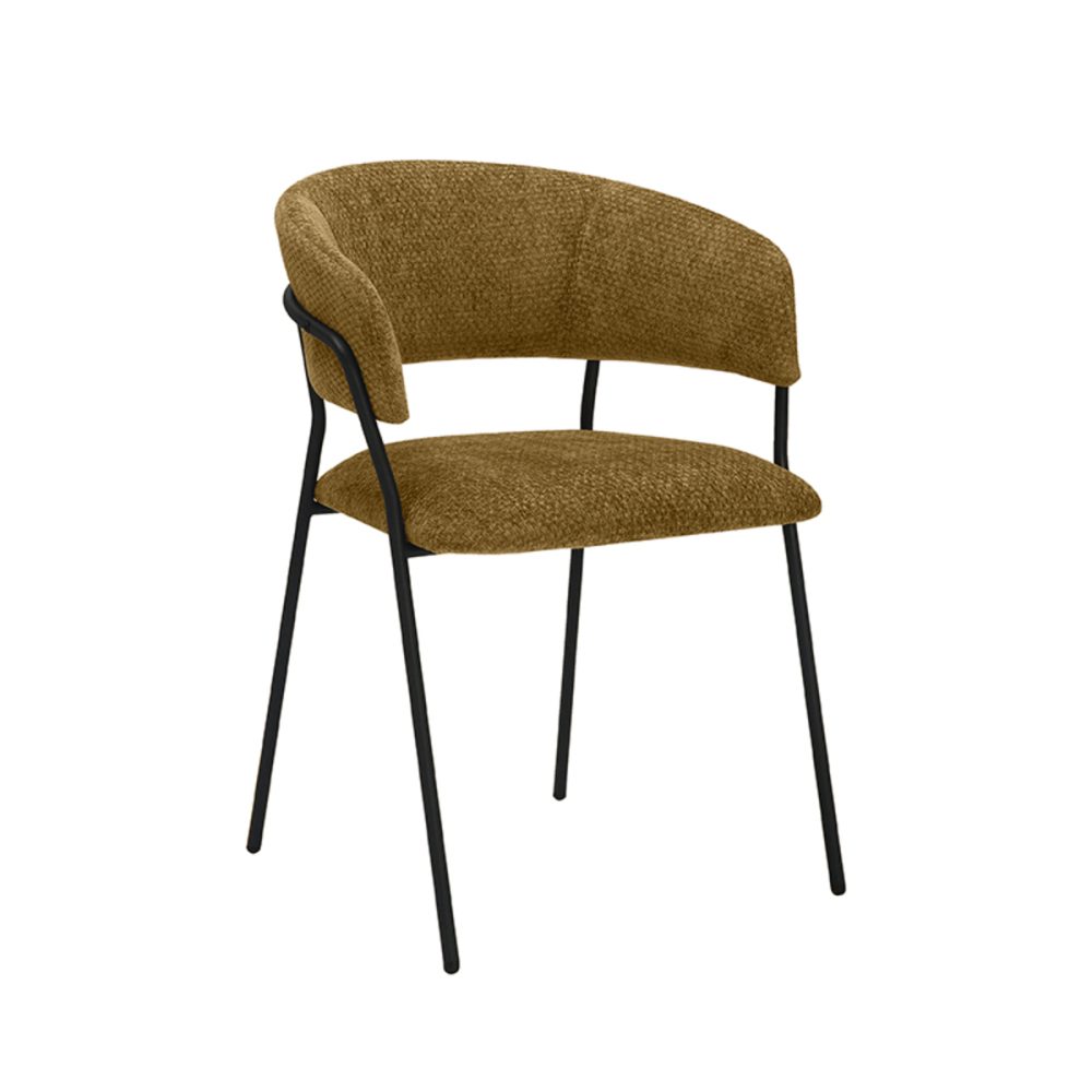 Eetkamerstoel Luuk - Mustard - Elite - Black Frame