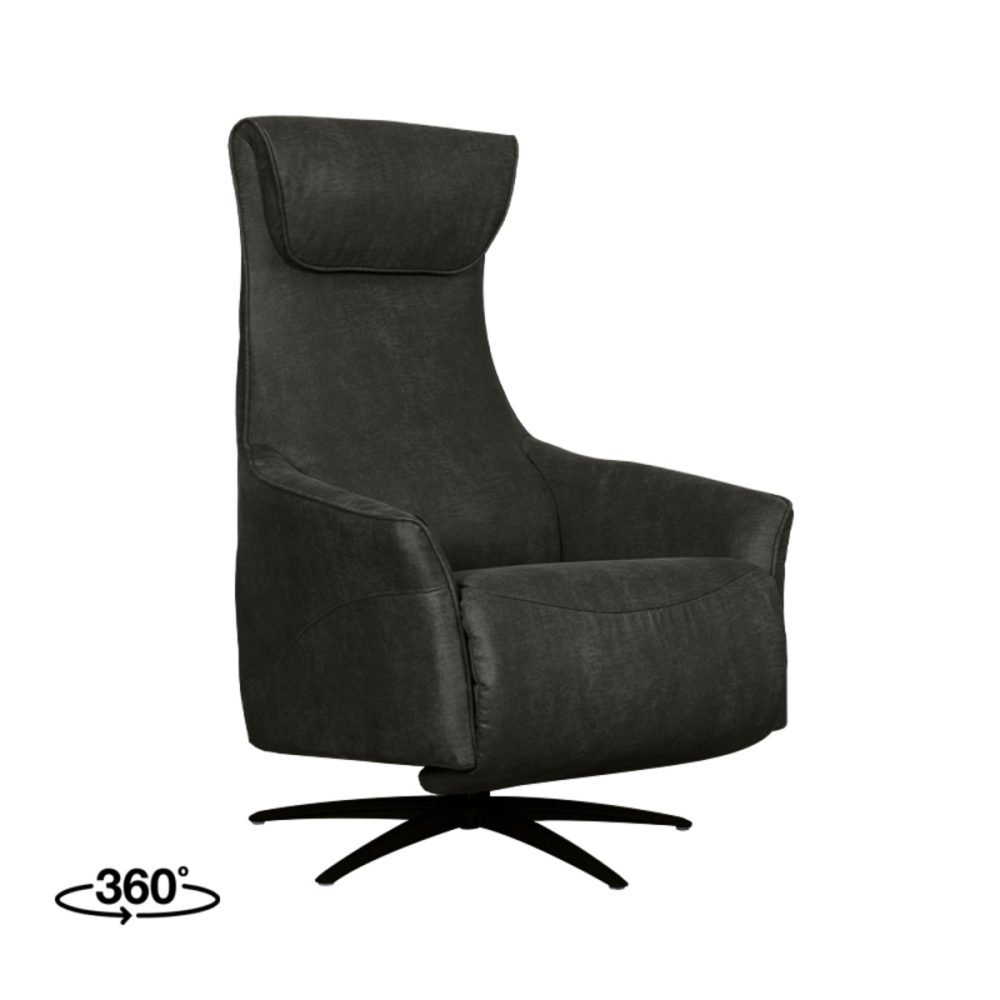 Fauteuil Lund - Antraciet - Micro Suede - One Size