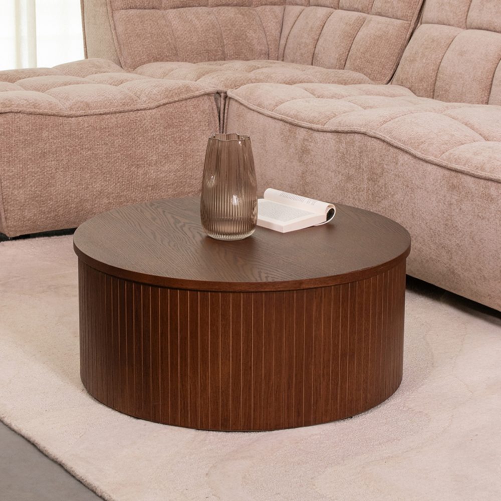 Salontafel Oliva - Walnoot - Eiken - 70 cm - Rond