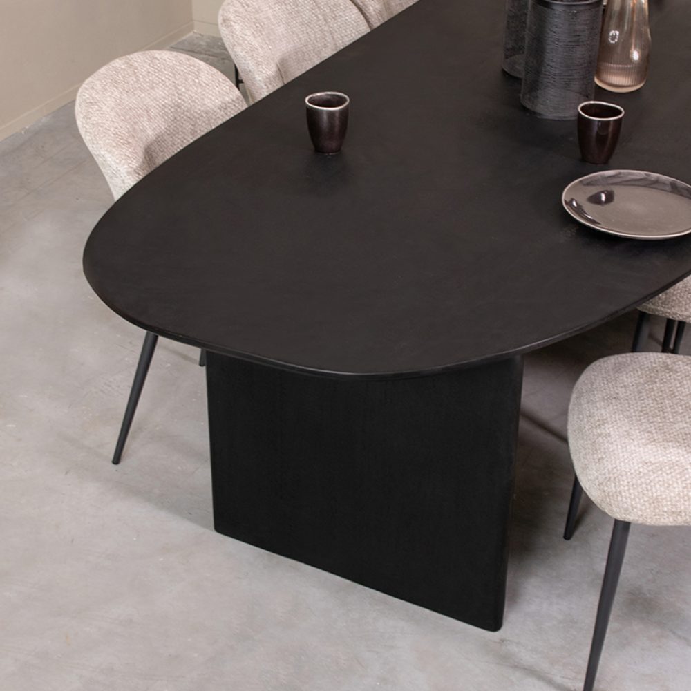 Eetkamertafel Cooper - Zwart - Mangohout - 210x110 cm