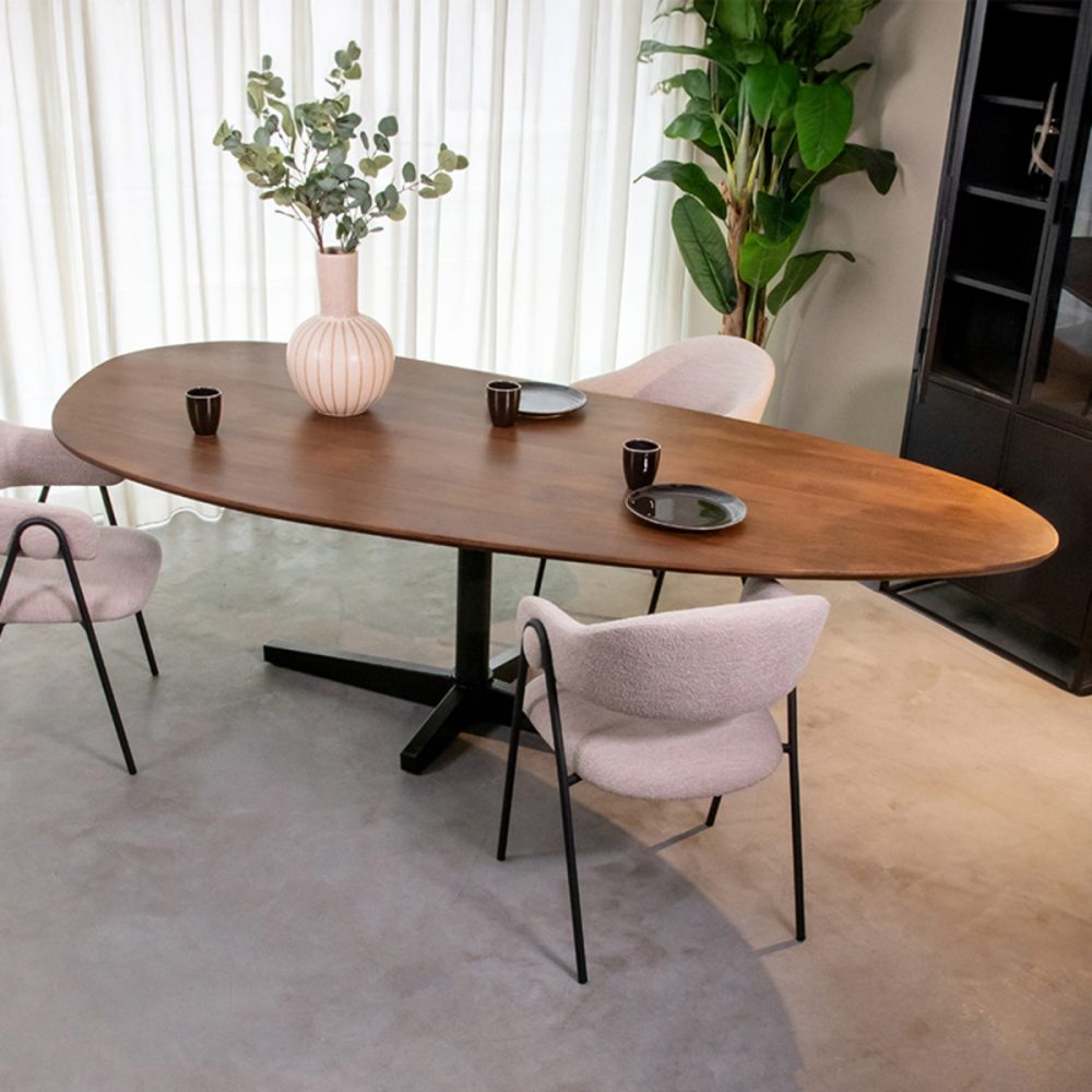 Eetkamertafel Rosie - Nature - Mangohout - 180x100 cm