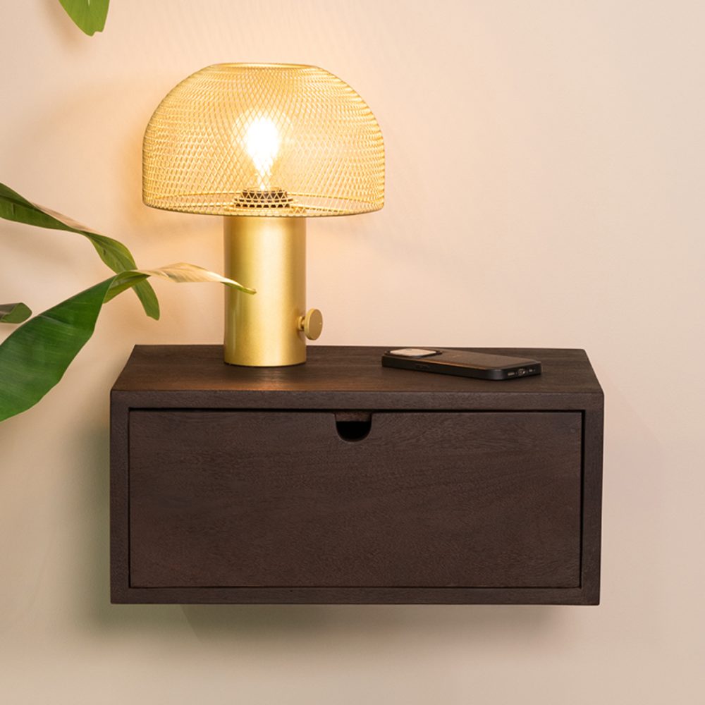 Wanddecoratie Hover - Espresso - Mangohout - 45 cm