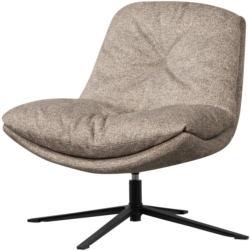 ARVE DRAAIFAUTEUIL BEDRUKTE STOF NATUREL MELANGE