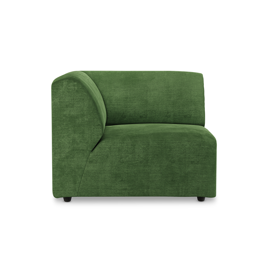Jax couch: element left corner, royal velvet, green