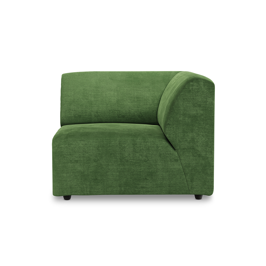 Jax couch: element right corner, royal velvet, green