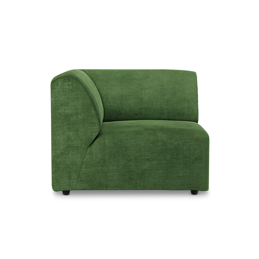 Jax couch: element left end, royal velvet, green