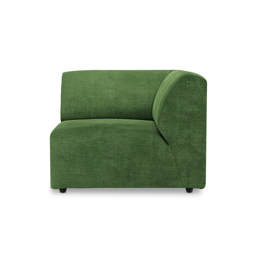 Jax couch: element right end, royal velvet, green