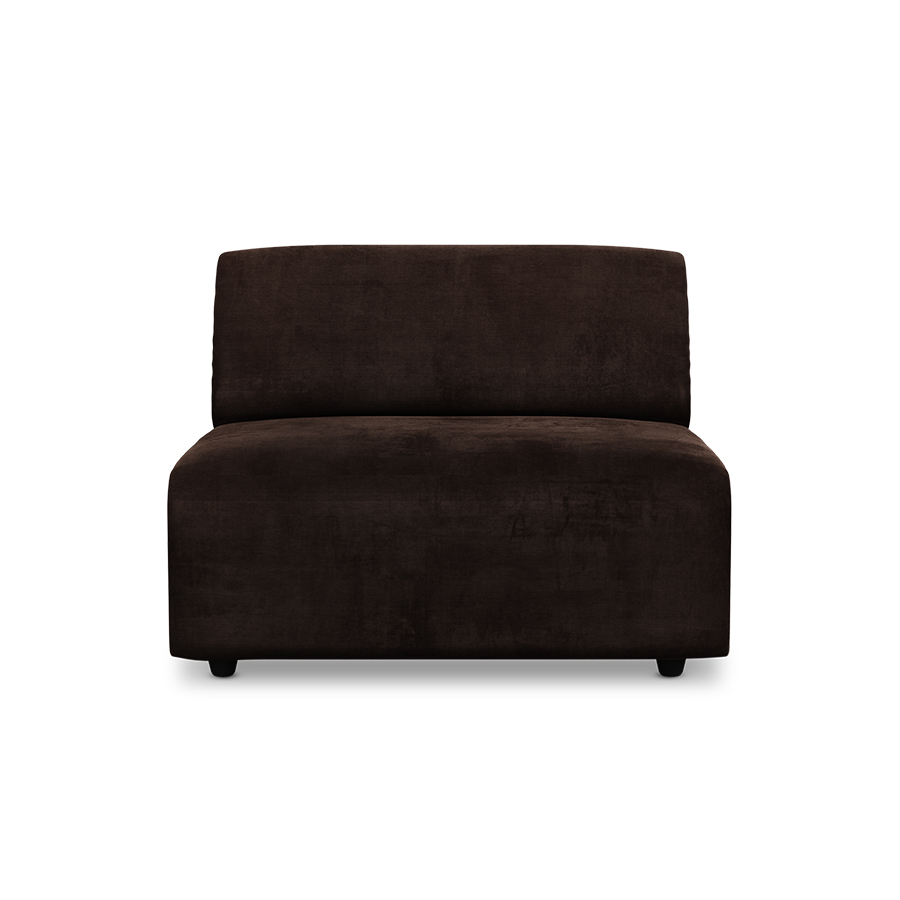 Jax couch: element middle, royal velvet, espresso