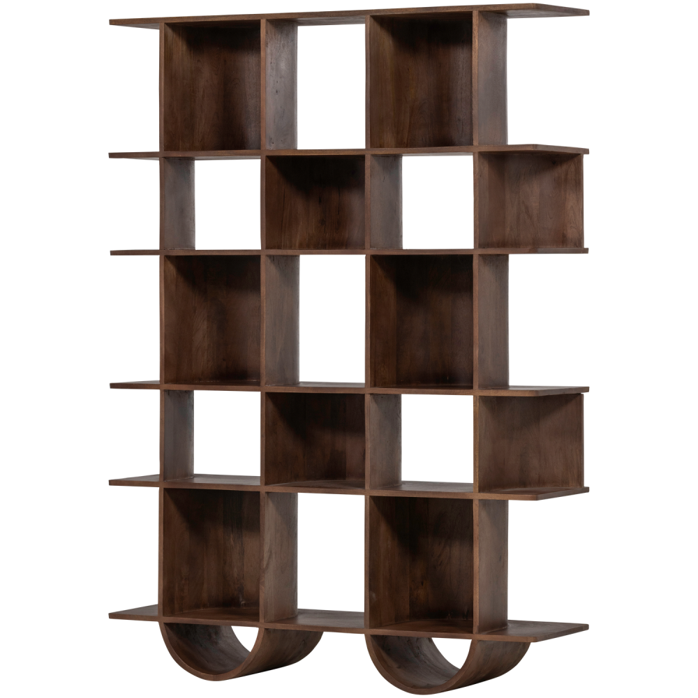 SINNE BOEKENKAST MANGOHOUT WALNOOT 180x130CM