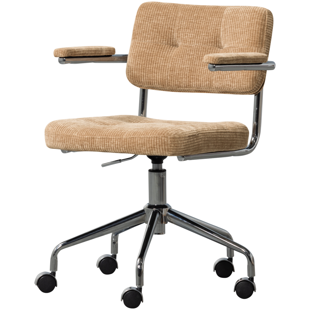 KOVA BUREAUSTOEL GEWEVEN RIBSTOF DONKERZAND