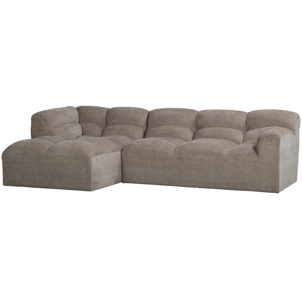 TIBAS CHAISE LONGUE LINKS GEWEVEN STOF ZAND