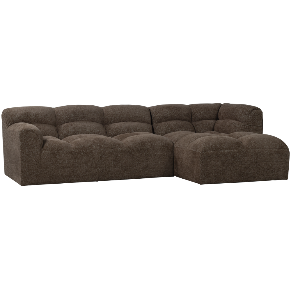 TIBAS CHAISE LONGUE RECHTS GEWEVEN STOF BRUIN