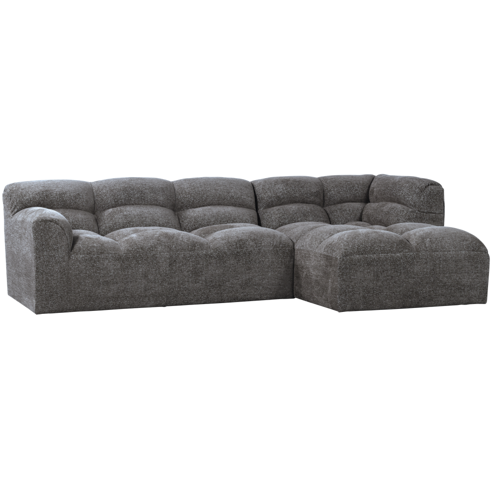 TIBAS CHAISE LONGUE RECHTS GEWEVEN STOF GRIJS