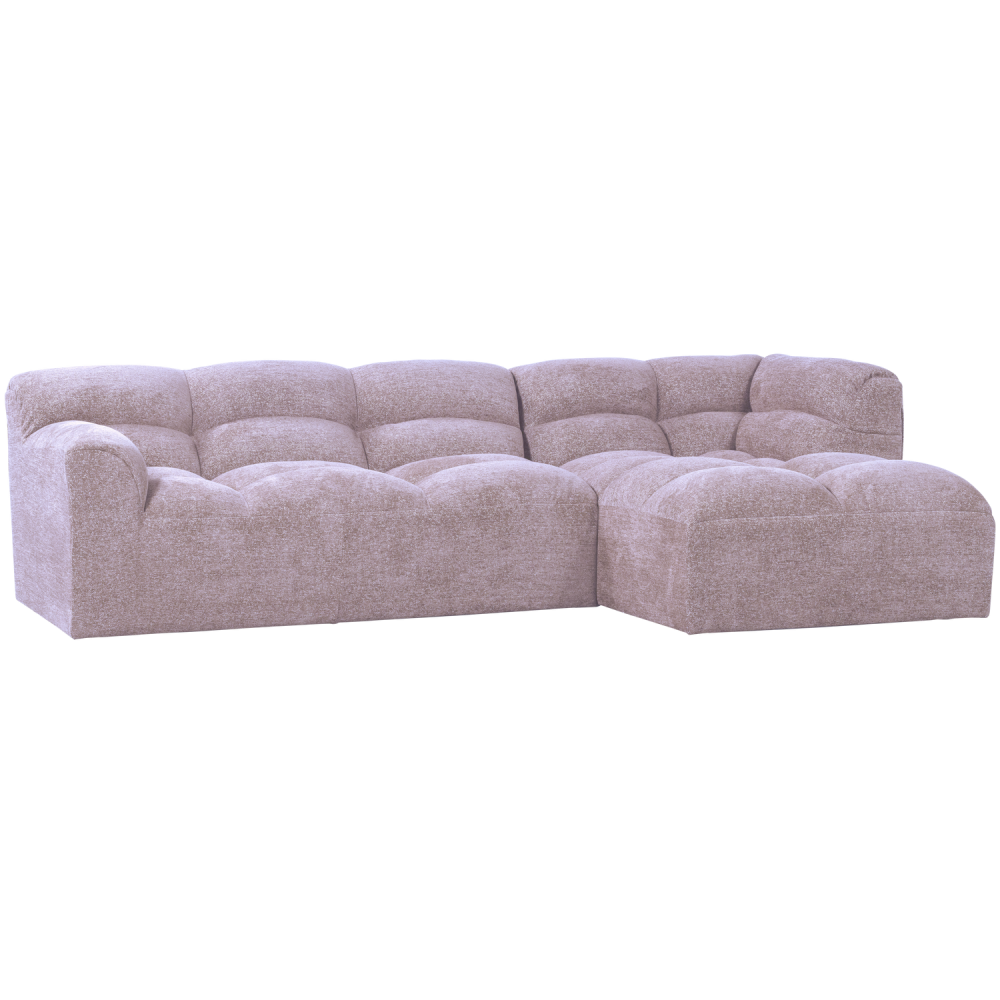 TIBAS CHAISE LONGUE RECHTS GEWEVEN STOF WARM LILA