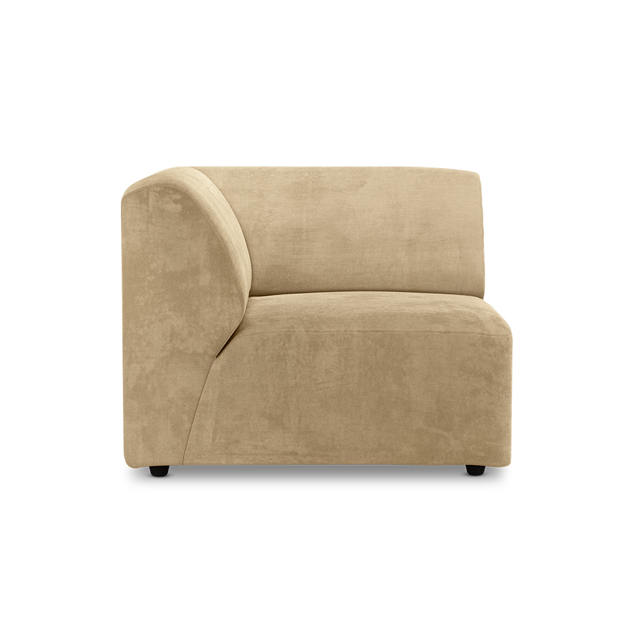 Jax couch: element left corner, royal velvet, cream