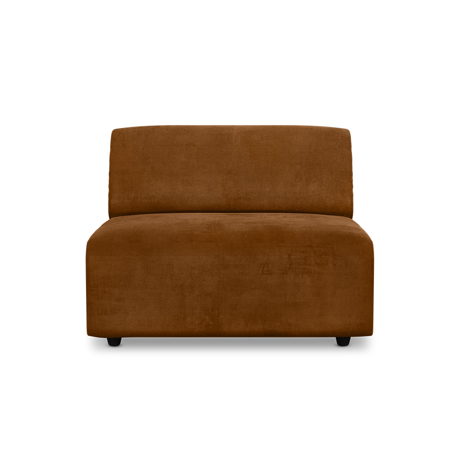 Jax couch: element middle, royal velvet, caramel