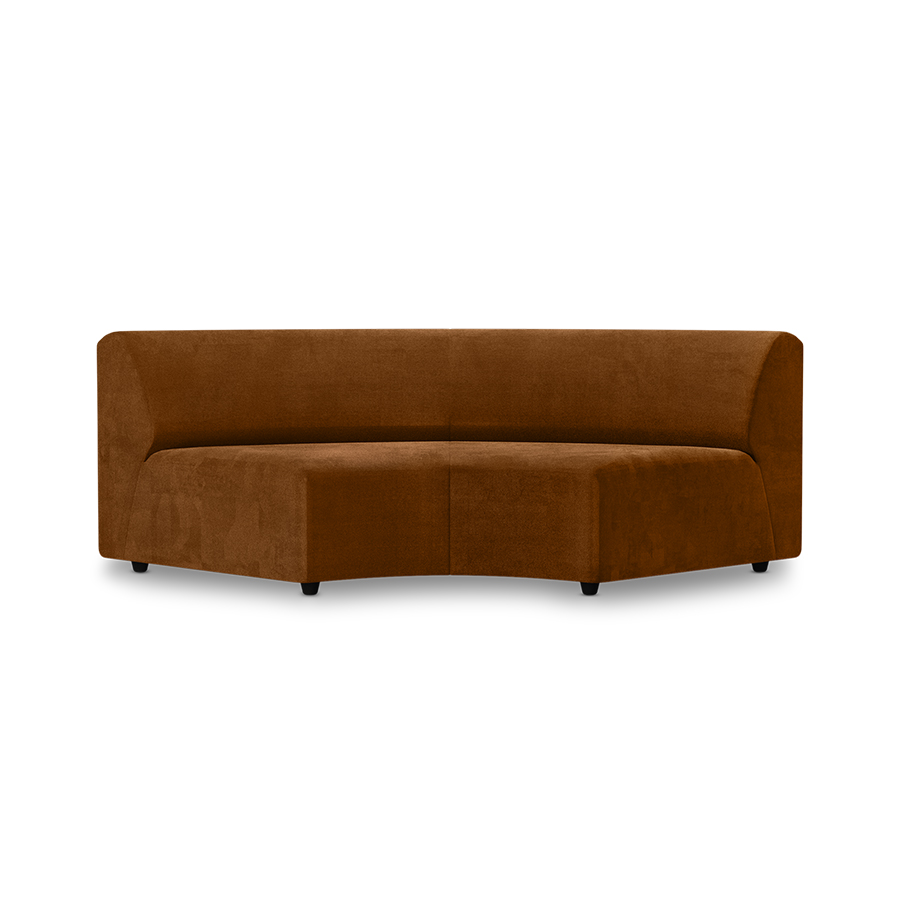 Jax couch: element round, royal velvet, caramel