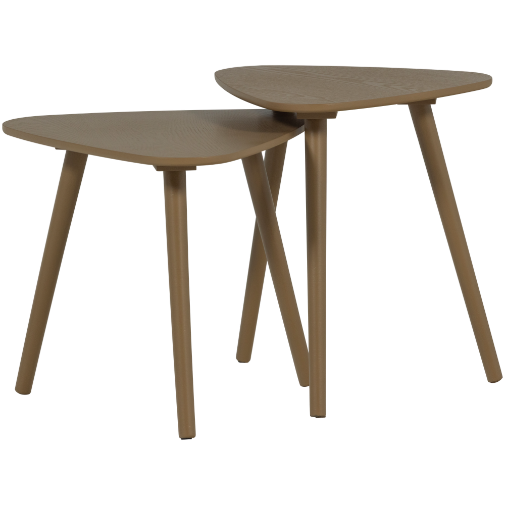 NILA BIJZETTAFELS HOUT MUD - SET VAN 2