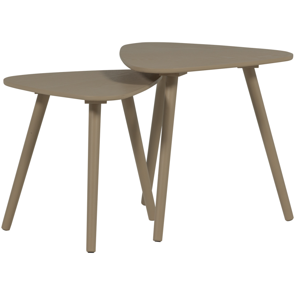 NILA BIJZETTAFELS HOUT ZAND - SET VAN 2