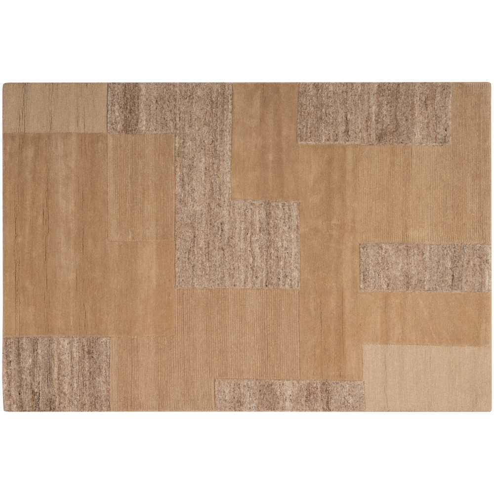 NOVEN HANDGEWEVEN VLOERKLEED WOL/KATOEN ZAND 170x240CM