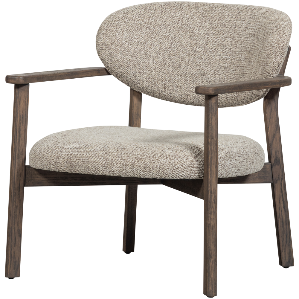 UDAR FAUTEUIL NATUREL MET HOUTEN FRAME DONKERBRUIN