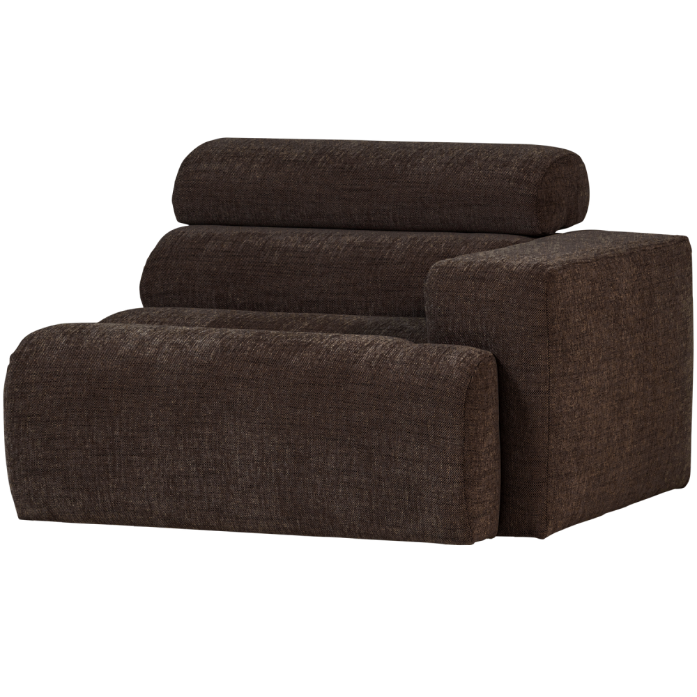 NOVI 1-ZITS ELEMENT ARM RECHTS DONKERBRUIN MELANGE