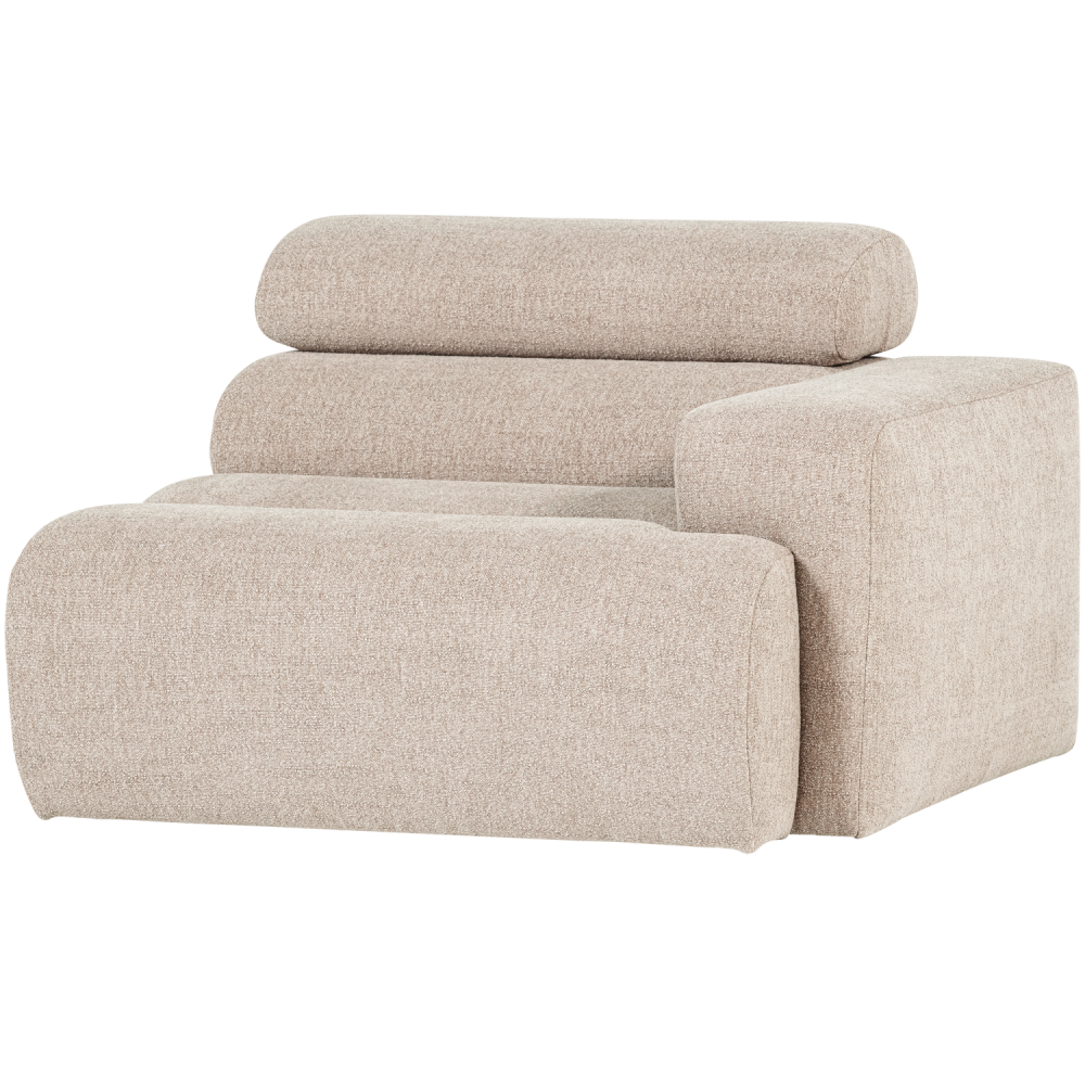 NOVI 1-ZITS ELEMENT ARM RECHTS BOUCLE NATUREL