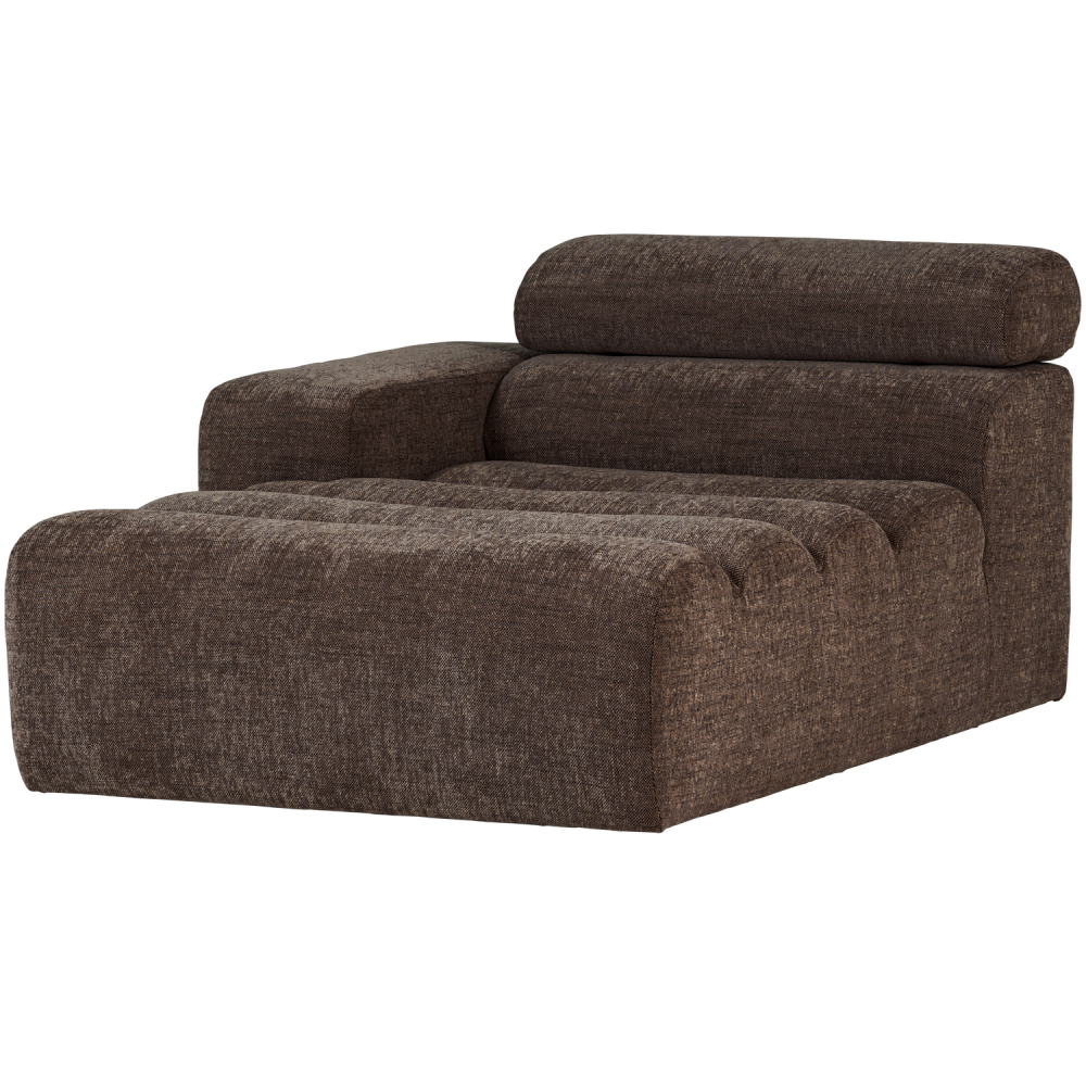 NOVI CHAISE LONGUE ELEMENT ARM LINKS DONKERBRUIN MELANGE