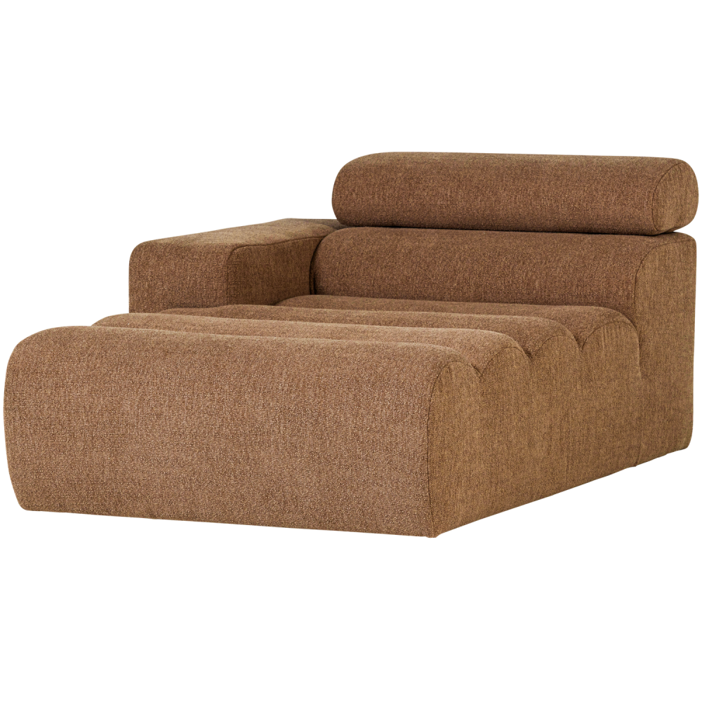 NOVI CHAISE LONGUE ELEMENT ARM LINKS BOUCLE KARAMELBRUIN
