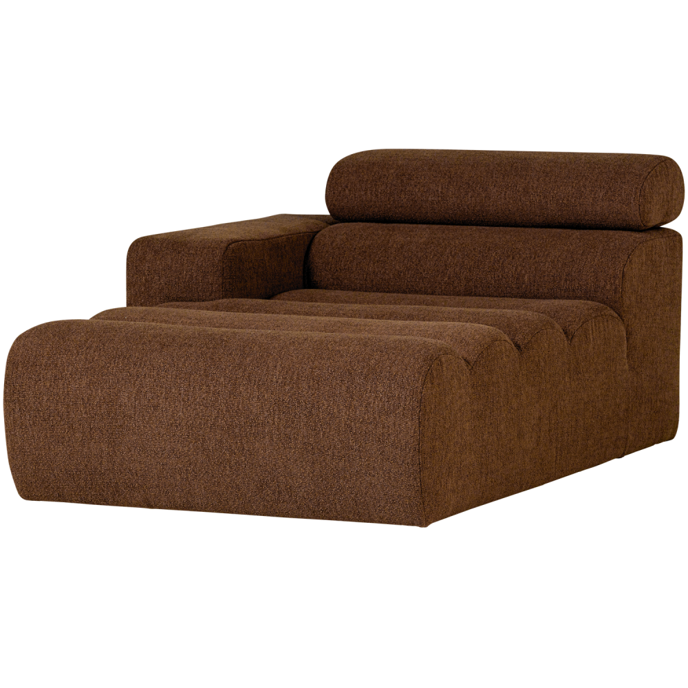 NOVI CHAISE LONGUE ELEMENT ARM LINKS BOUCLE MOKKABRUIN