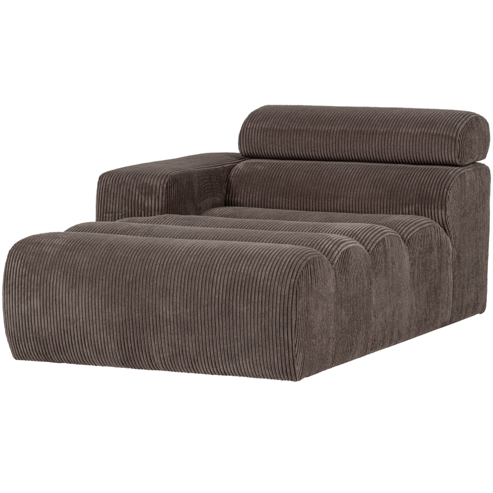 NOVI CHAISE LONGUE ELEMENT ARM LINKS RIBSTOF GRIJSBRUIN