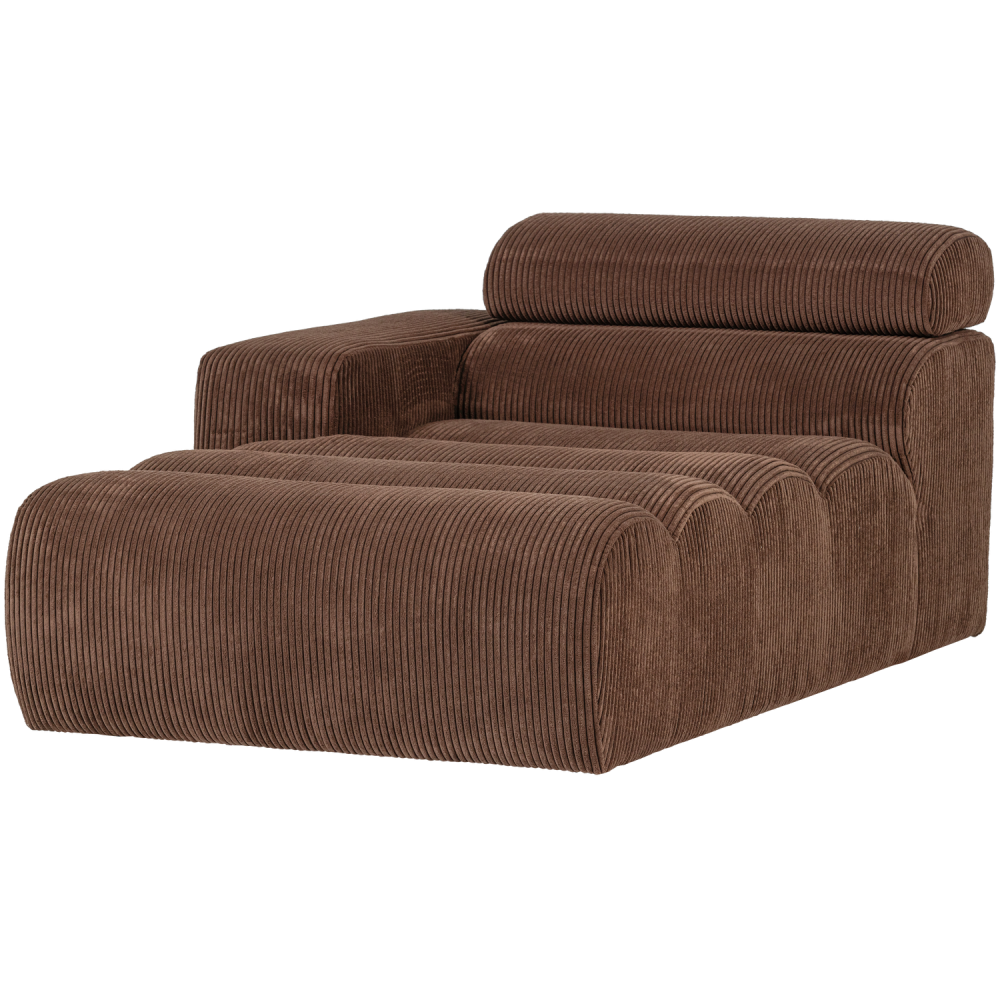 NOVI CHAISE LONGUE ELEMENT ARM LINKS RIBSTOF MOKKABRUIN
