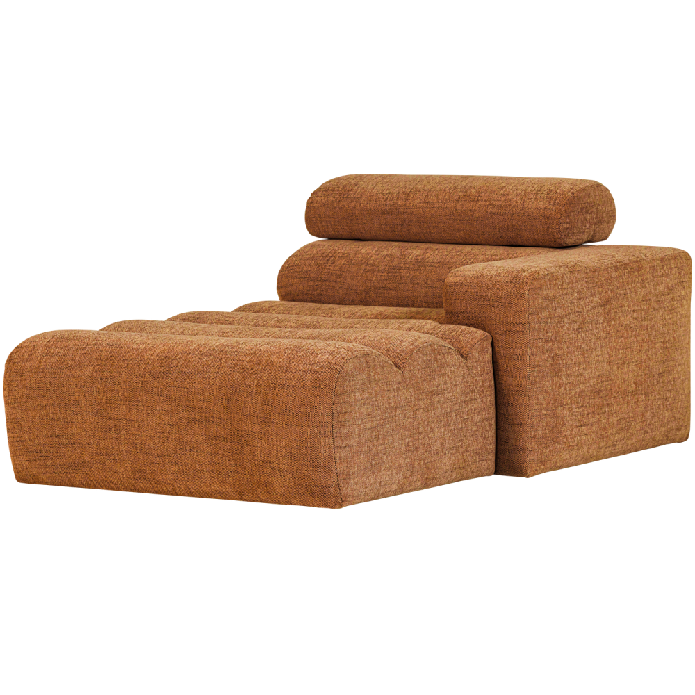 NOVI CHAISE LONGUE ELEMENT ARM RECHTS ORANJE MELANGE