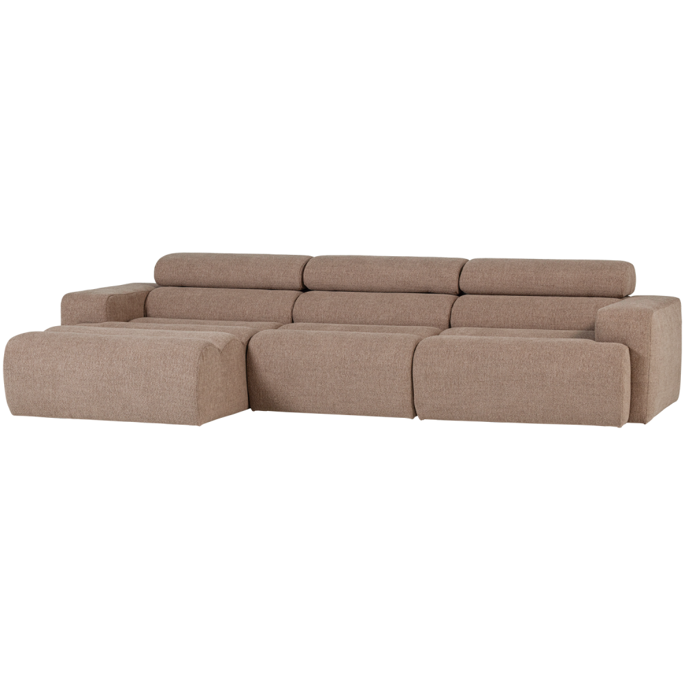 NOVI CHAISE LONGUE BANK LINKS BOUCLE TAUPE