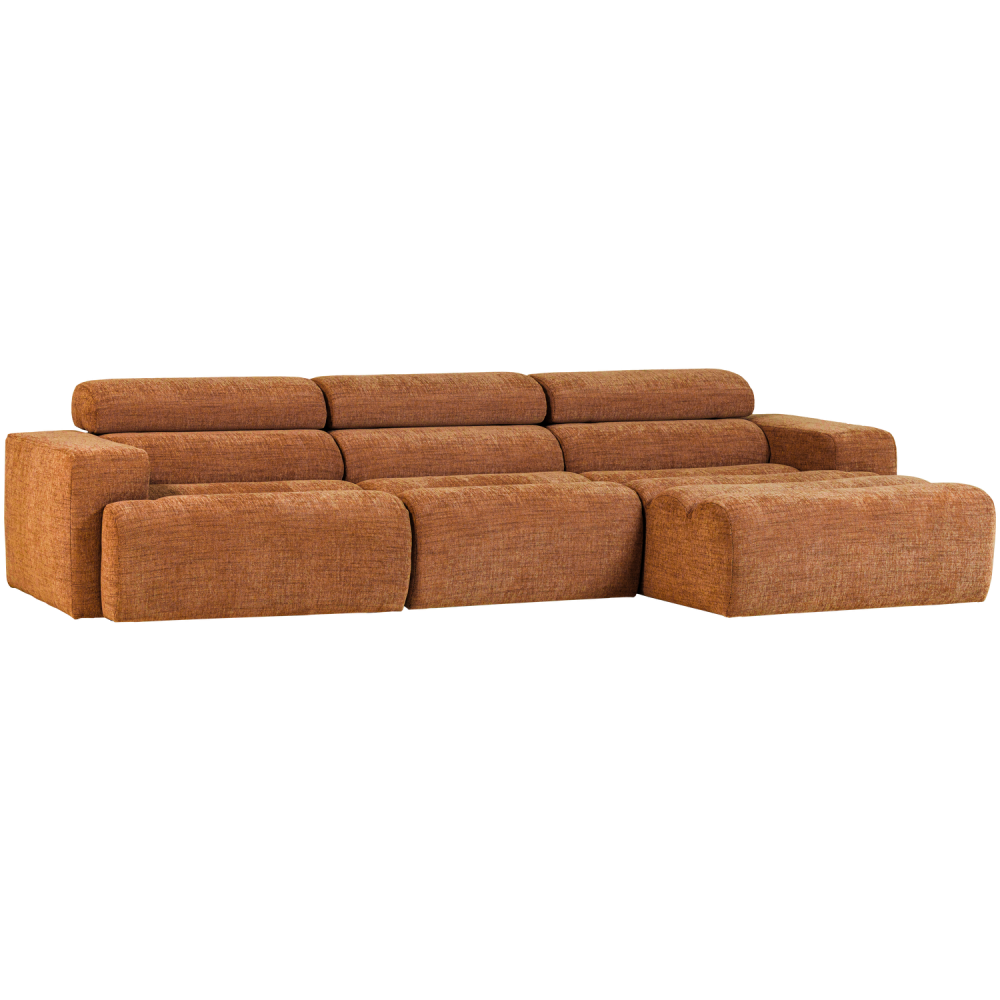 NOVI CHAISE LONGUE BANK RECHTS ORANJE MELANGE