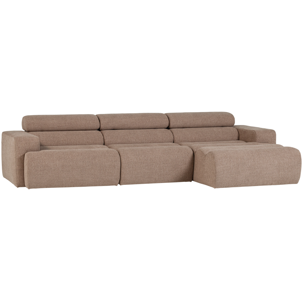 NOVI CHAISE LONGUE BANK RECHTS BOUCLE TAUPE