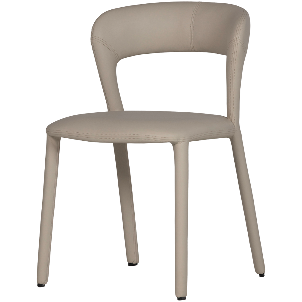 NOBLE EETKAMERSTOEL LEERLOOK BEIGE