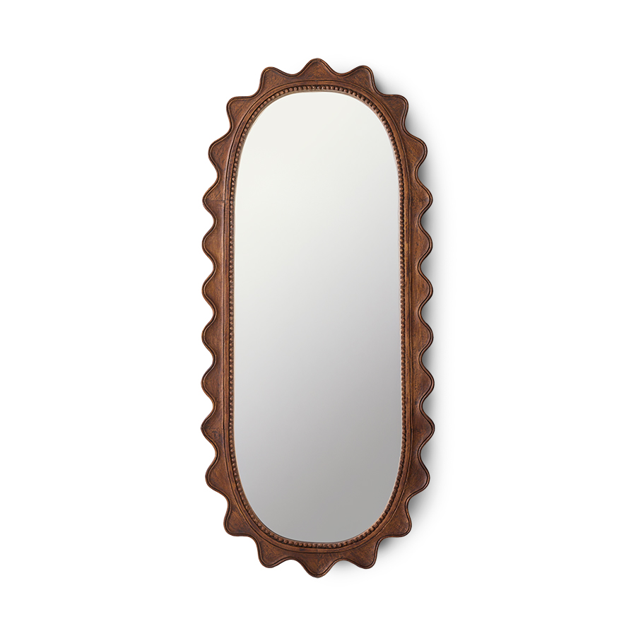 Wooden ripple mirror
