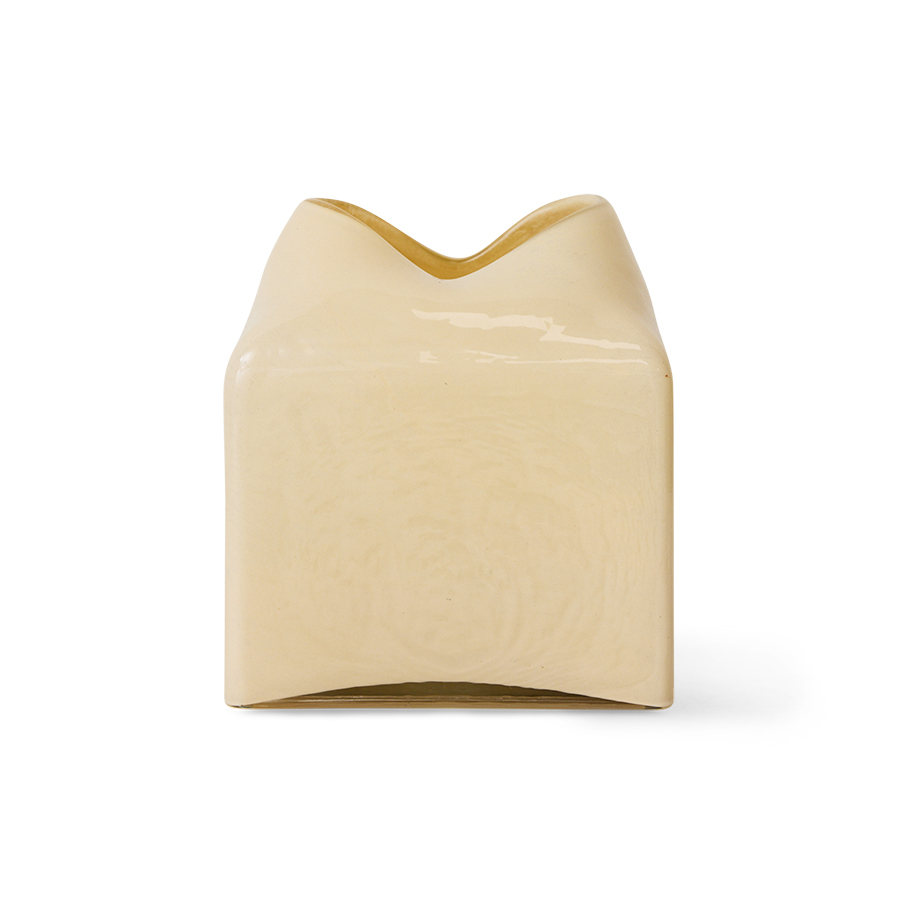 Forma glass vase, cream